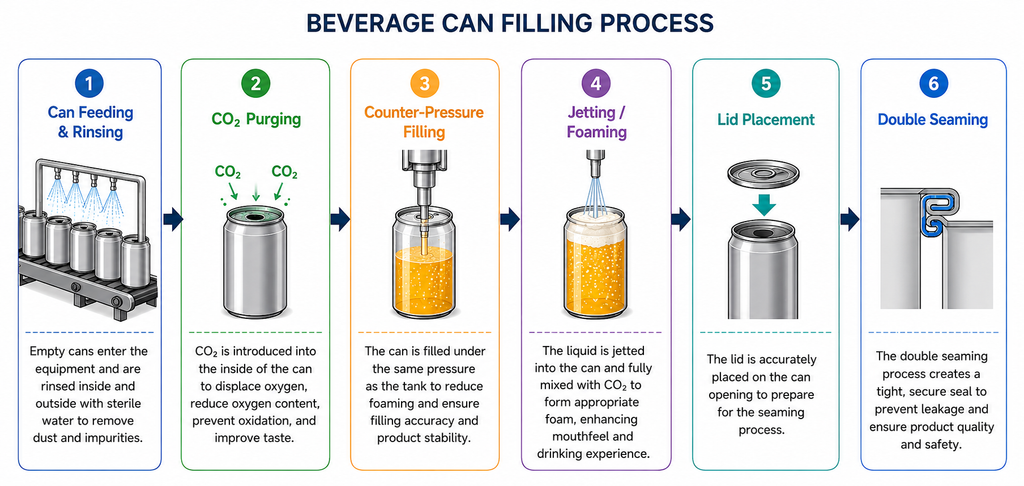 How Does a Beer Can Filling Machine Work? From Tank to Can Seamlessly