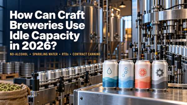 Craft brewery canning line for no-alcohol beer, sparkling water, RTDs and contract canning